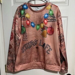 Mens Ugly Christmas Sweater Novelty 3D Graphic Long Sleeve